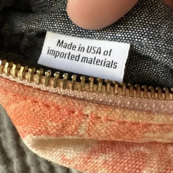 Clare V Canvas Fanny Pack Belt Bag Leather Strap Tie Dye Blood Orange Cloud - Picture 5 of 10